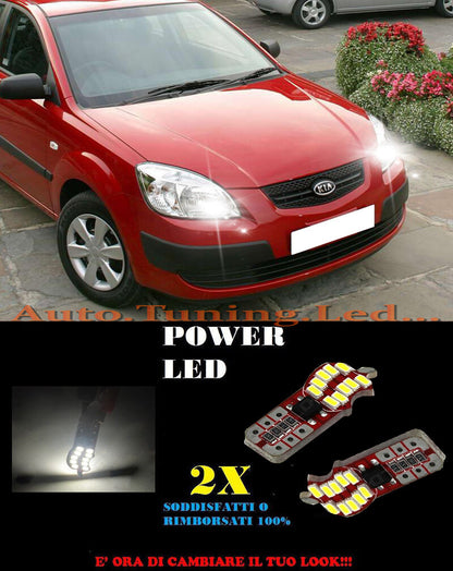 LUCI POSIZIONE KIA RIO 2005-2011 CANBUS T10 BIANCO 20 LED SUPER QUALITA