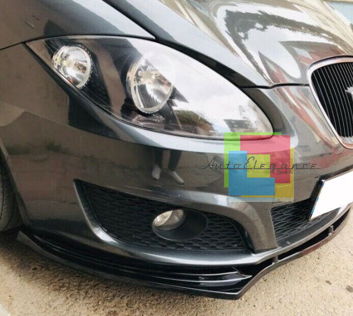 LIP SPOILER SOTTO PARAURTI ANTERIORE PER SEAT LEON 1P1 2005-2012 ABS NERO .-