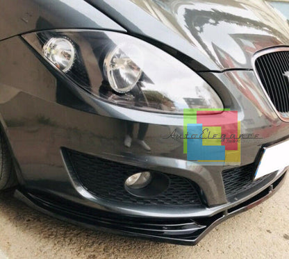 LIP SPOILER SOTTO PARAURTI ANTERIORE PER SEAT LEON 1P1 2005-2012 ABS NERO .-