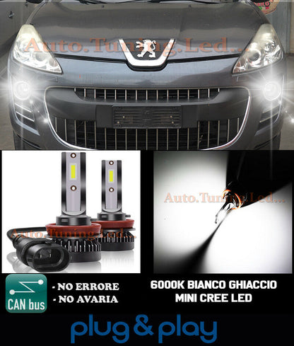 CREE LED FOG LIGHTS PEUGEOT 4007 CAMBUS ICE WHITE 8000LM