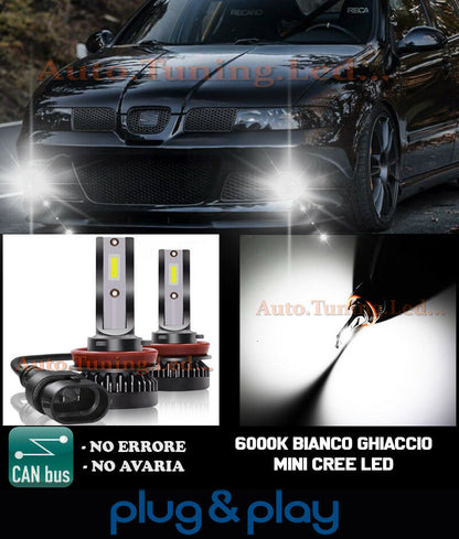 LAMPADE FENDINEBBIA A LED CREE SEAT LEON MK1 CAMBUS BIANCO GHIACCIO 8000LM