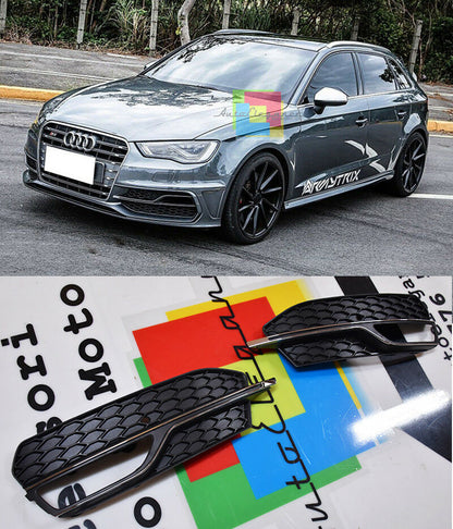 GRIGLIE FENDINEBBIA PARAURTI SLINE S3 PER AUDI A3 8V 2012-2016 TOP QUALITA' ABS