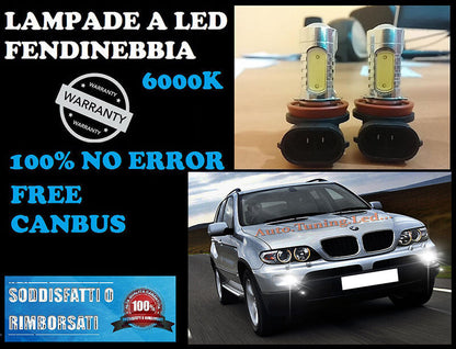 BMW X5 E53 2003-2007 LAMPADE FENDINEBBIA H11 LED CREE RESISTENZA CANBUS 6000K AUTOELEGANCERICAMBI