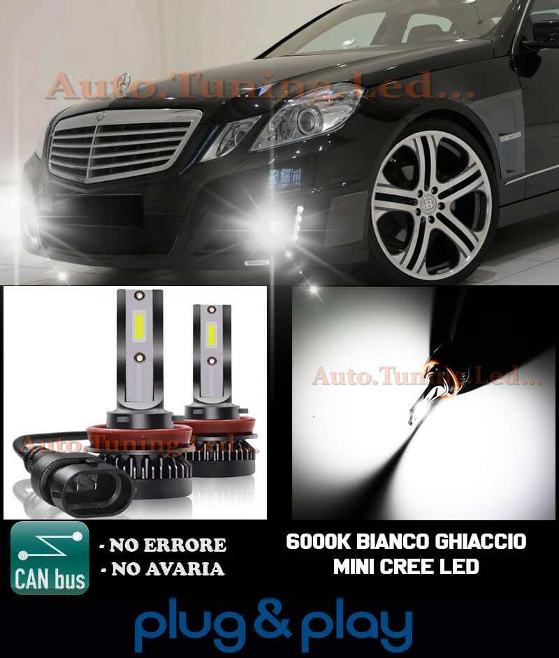LAMPADE FENDINEBBIA A LED CREE MERCEDES E W212 CAMBUS BIANCO GHIACCIO 8000LM