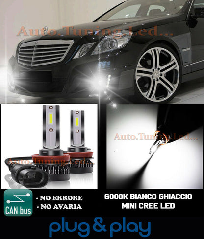 LAMPADE FENDINEBBIA A LED CREE MERCEDES E W212 CAMBUS BIANCO GHIACCIO 8000LM