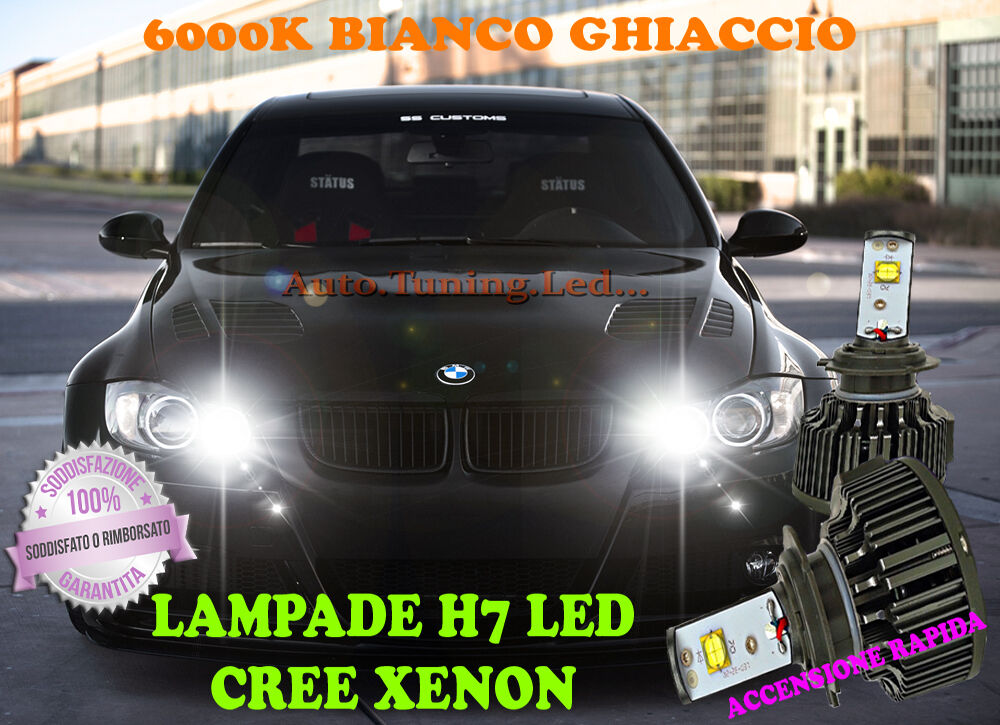 BMW SERIE 3 E90 E91 LAMPADE H7 CREE XENON ABBAGLIANTI 6000K BIANCO RAPIDO AUTOELEGANCERICAMBI