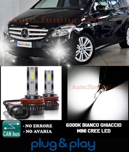 LAMPADE FENDINEBBIA A LED CREE MERCEDES B W246 CAMBUS BIANCO GHIACCIO 8000LM