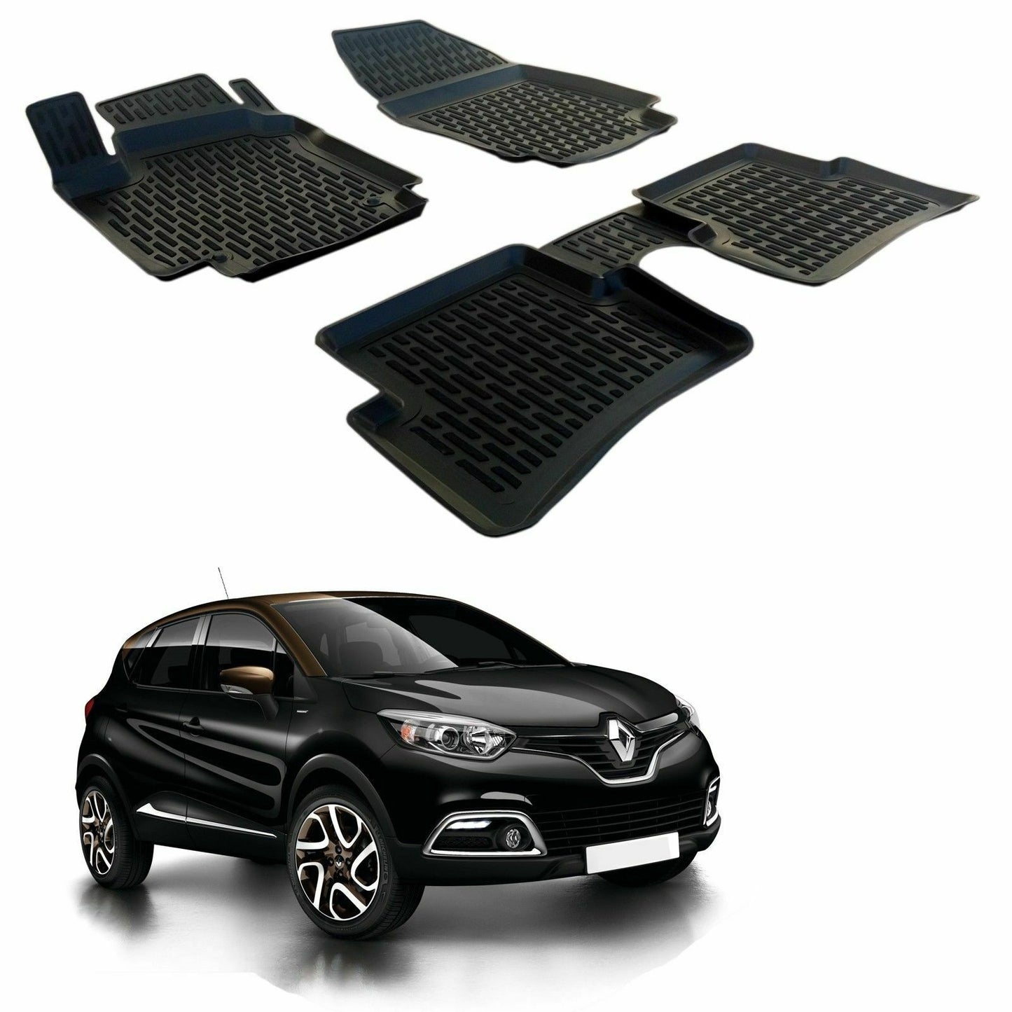 RENAULT CAPTUR 2013+ TAPPETINI AUTO IN GOMMA - TAPPETI TOP QUALITA -1