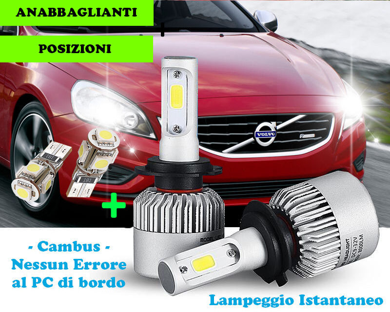 LED LOW BEAM LAMPS + POSITIONS T10 VOLVO V60 2010+ 6000K CREE NO ERROR