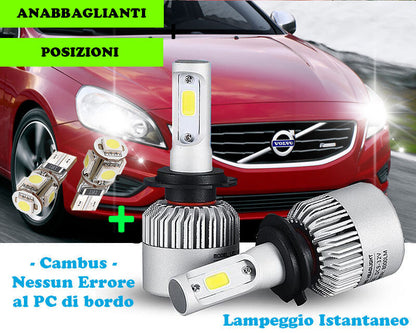 LED LOW BEAM LAMPS + POSITIONS T10 VOLVO V60 2010+ 6000K CREE NO ERROR