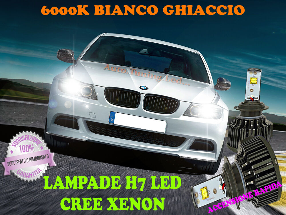 BMW SERIE 3 E90 E91 LAMPADE H7 CREE XENON ANABBAGLIANTE 6000K BIANCO PURO - BMW AUTOELEGANCERICAMBI