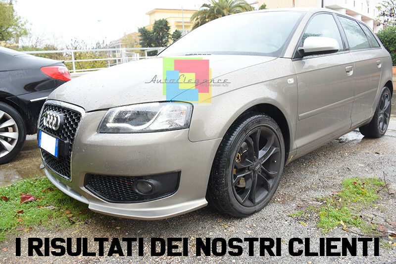 PARAURTI ANTERIORE SPORTIVO PER AUDI A3 8P 2004-2008 LOOK RS3 NIDO D&apos;APE IN ABS