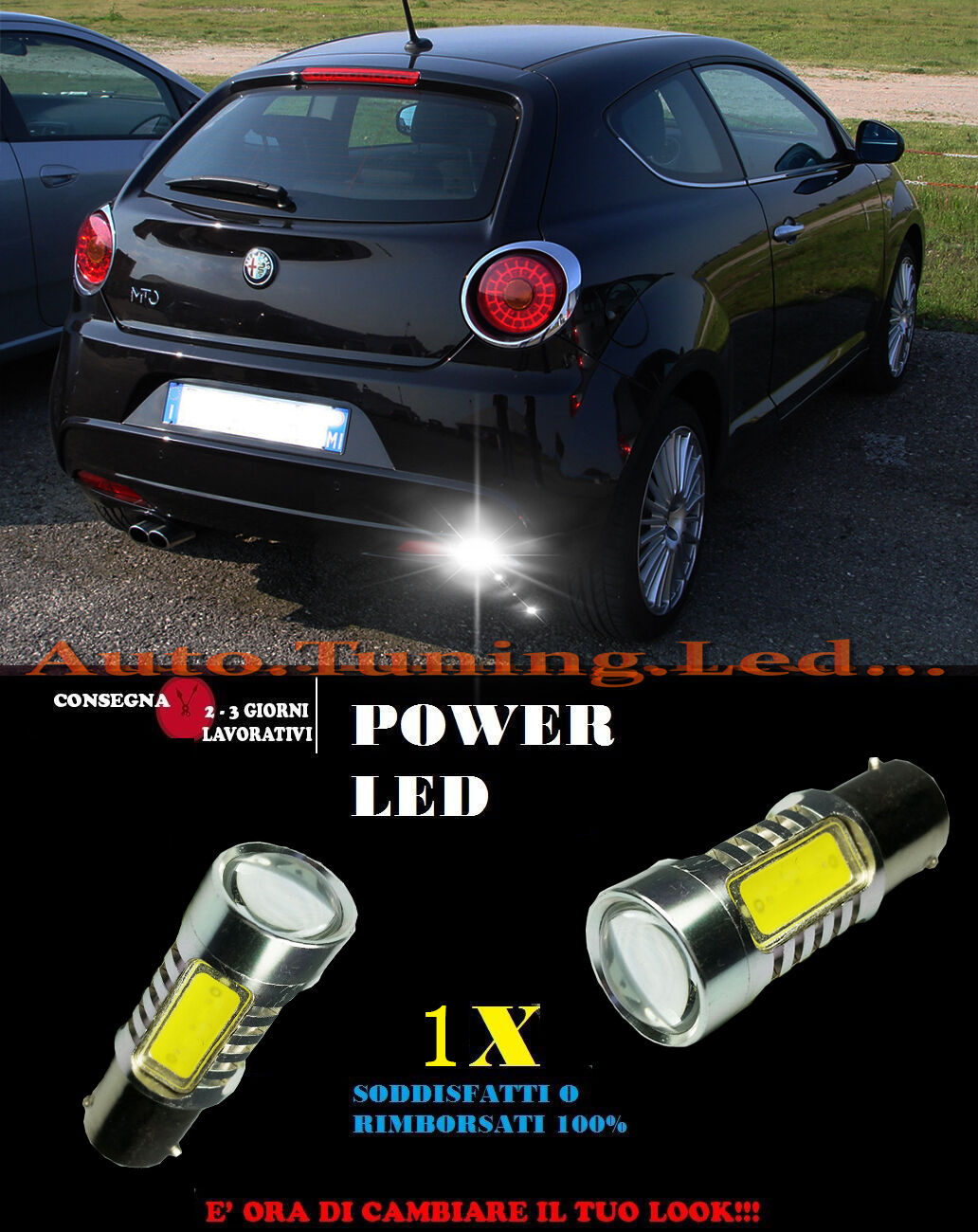 ALFA MITO 6000K LAMPADA RETROMARCIA A LED P21W BA15S CANBUS NO ERROR AUTOELEGANCERICAMBI