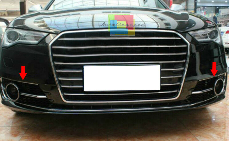 BLACK FOG LIGHT GRILLS RS6 HONEYCOMB AUDI A6 4G C7 2015+ LIFT ABS TOP QUALITY