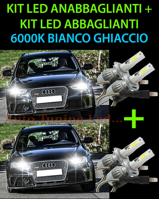 LED HIGH BEAM &amp; LOW BEAM LAMP KIT FOR AUDI A4 B8 2012-2015 LIFT -.
