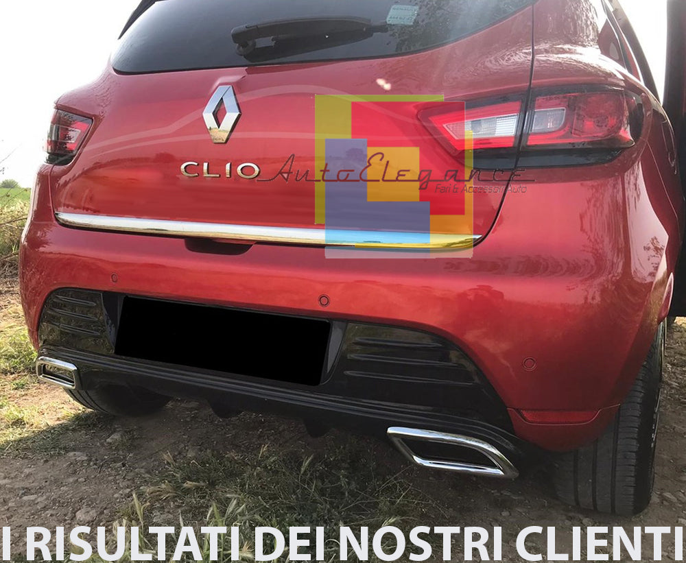 REAR DIFFUSER RENAULT CLIO IV 2012+ UNDER BUMPER CHROME TIPPER ABS