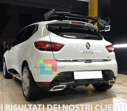 RENAULT CLIO IV 2012+ DIFFUSORE SOTTO PARAURTI DIFFUSORE TERMINALI CROMATI ABS -