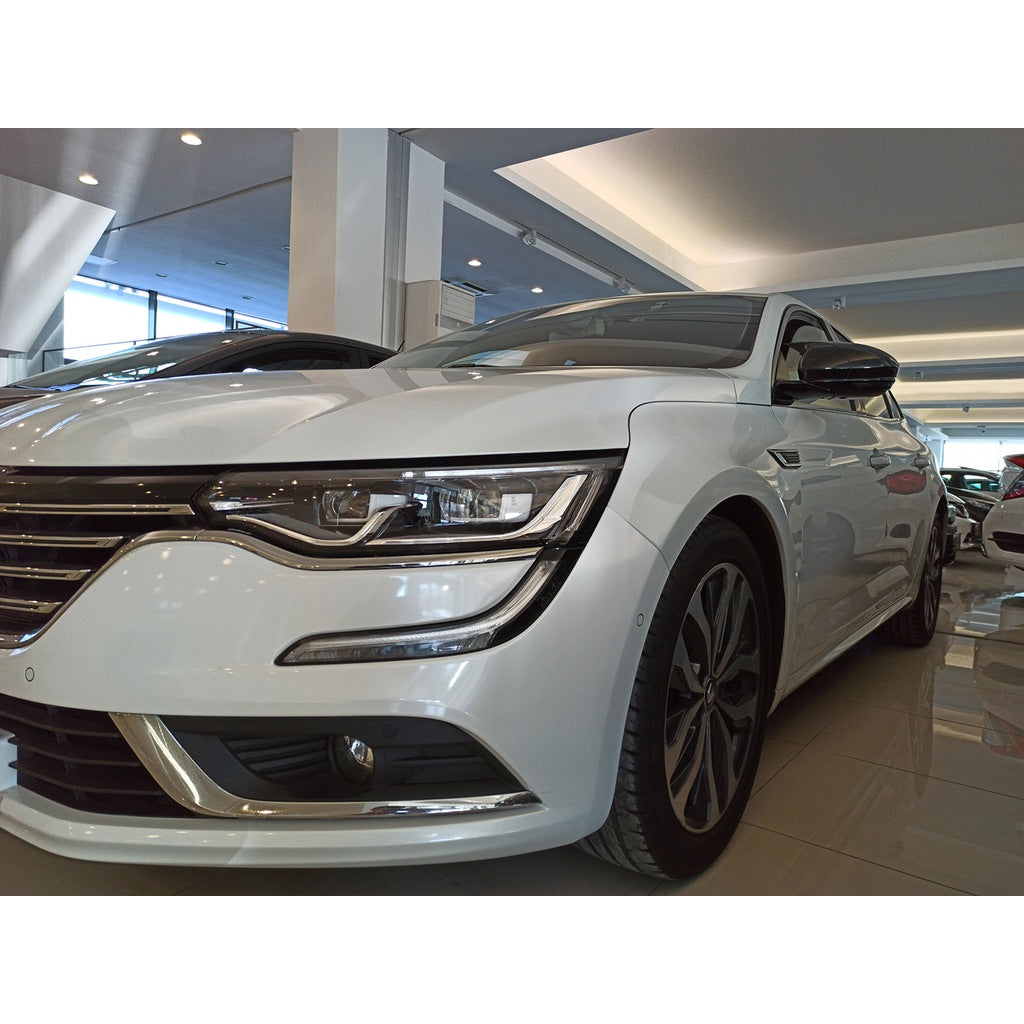 RENAULT TALISMAN 2015+ CALOTTE ADESIVE SPECCHI SPECCHIETTI RETROVISORI NERO LUCIDO