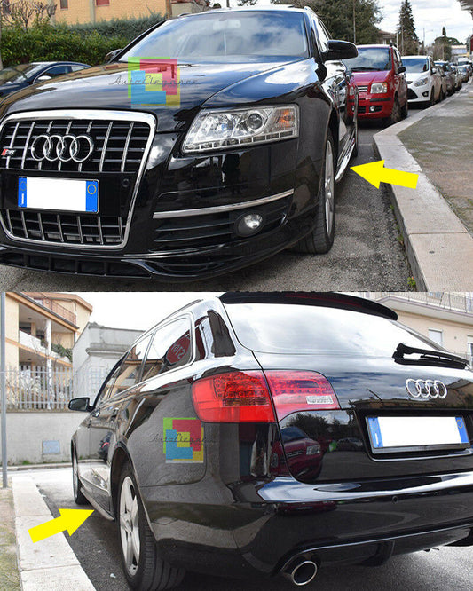 MINIGONNE LATERALI SLINE AUDI A6 4F C6 04-11 AVANT BERLINA SPOILER SOTTOPORTA .-
