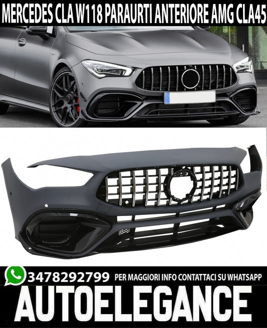 BODYKIT MERCEDES CLA W118 X118 PARAURTI ANTERIORE + POSTERIORE AMG CLA45 IN ABS