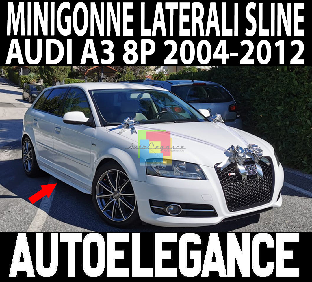 SIDE SKIRTS AUDI A3 8P 2005-2012 SPORTBACK LOOK SLINE UNDER DOOR ABS 