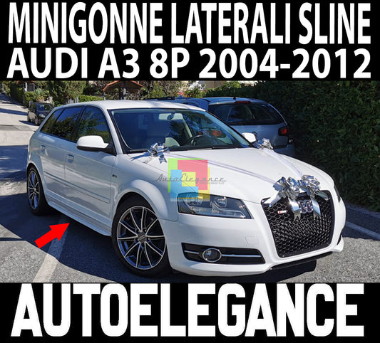 MINIGONNE LATERALI AUDI A3 8P 2005-2012 SPORTBACK LOOK SLINE SOTTO PORTA ABS