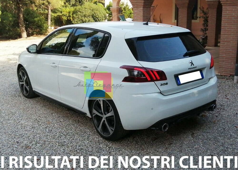 0075 PEUGEOT 308 II SOTTO PARAURTI POSTERIORE DIFFUSORE ABS NERO LUCIDO GT LINE AUTOELEGANCERICAMBI