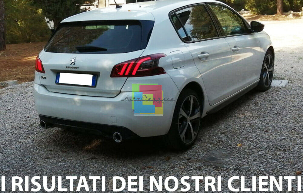 0075 PEUGEOT 308 II SOTTO PARAURTI POSTERIORE DIFFUSORE ABS NERO LUCIDO GT LINE AUTOELEGANCERICAMBI