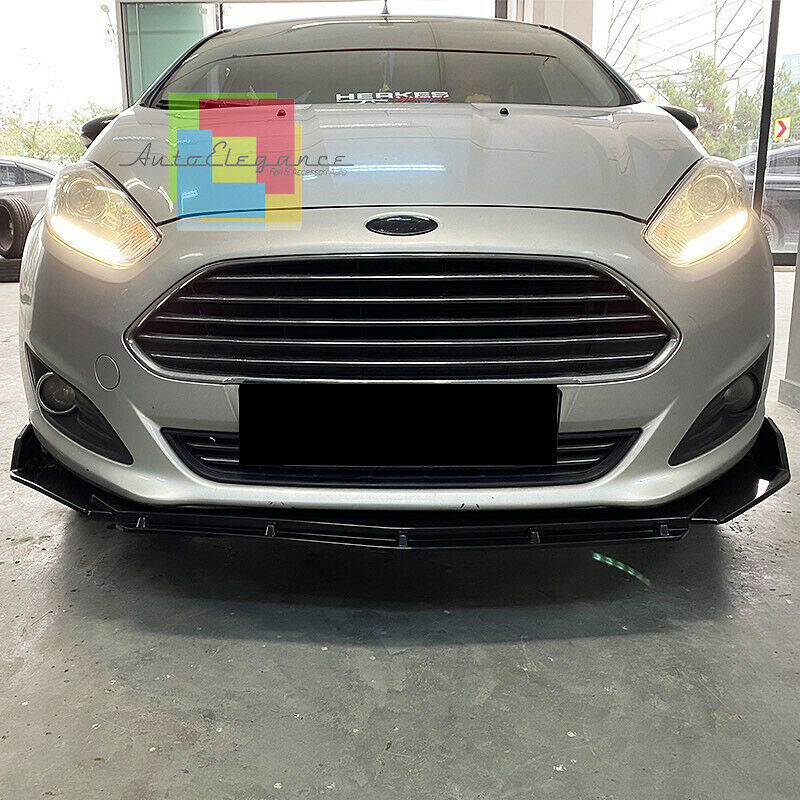 0212 FORD FIESTA VII 2018+ SPLITTER PARAURTI ANTERIORE NERO LUCIDO LOOK RS AUTOELEGANCERICAMBI