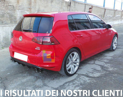 VW GOLF 7 VII EXHAUST TIPPS STAINLESS STEEL GLOSS BLACK RLINE LOOK