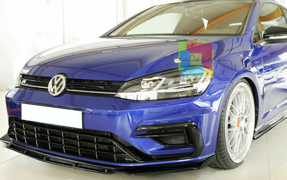 0237 VW GOLF 7 & 7.5 SPLITTER PARAURTI ANTERIORE NERO LUCIDO LOOK RS AUTOELEGANCERICAMBI