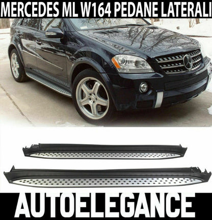 0154 PEDANE LATERALI MERCEDES W164 ML 2005-2012 SOTTOPORTA IN ALLUMINIO AUTOELEGANCERICAMBI