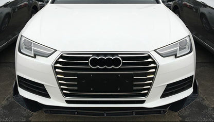 AUDI A4 B9 2015+ SPLITTER SOTTO PARAURTI ANTERIORE NERO LUCIDO LOOK RS AUTOELEGANCERICAMBI