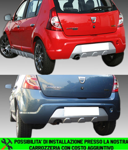 DACIA SANDERO I 2008-2012 DIFFUSORE SOTTO PARAURTI POSTERIORE IN ABS AUTOELEGANCERICAMBI