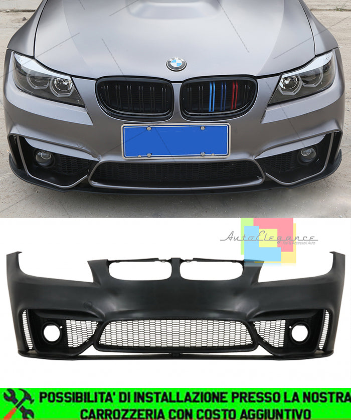 BMW SERIE 3 E90 E91 2008-2011 PARAURTI ANTERIORE LOOK M3 CS AUTOELEGANCERICAMBI