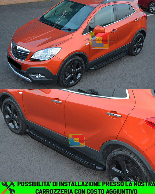 ALUMINUM SIDE STEPS OPEL MOKKA MOKKA X 2012-2015 BLACK SIDE STEPS