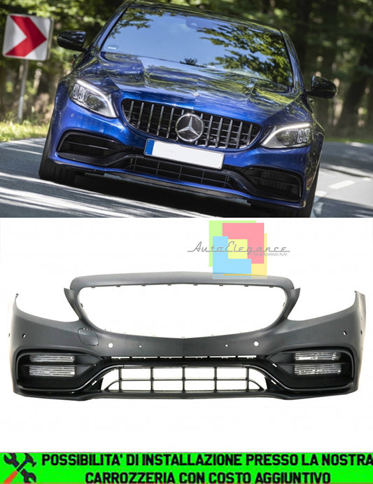 MERCEDES CLASSE C W205 S205 C205 A205 PARAURTI ANTERIORE COMPLETO DESIGN AMG