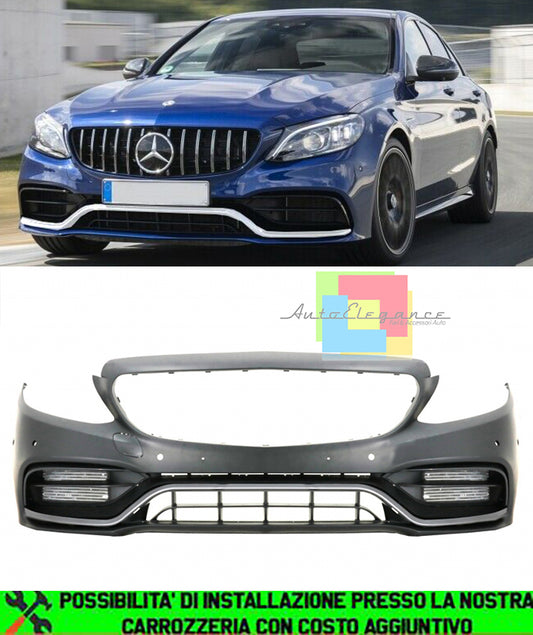 MERCEDES CLASSE C W205 S205 C205 A205 PARAURTI ANTERIORE AMG PROFILO SATINATO