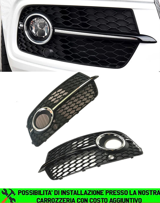 AUDI Q5 SLINE 2013-2016 GRIGLIE FENDINEBBIA NIDO D'APE LOOK SQ5 BORDO CROMATO AUTOELEGANCERICAMBI