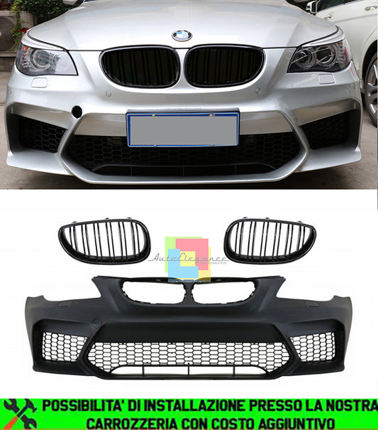 BMW SERIE 5 E60 E61 2003-2010 PARAURTI ANTERIORE LOOK G30 M5 CON GRIGLIE ABS AUTOELEGANCERICAMBI