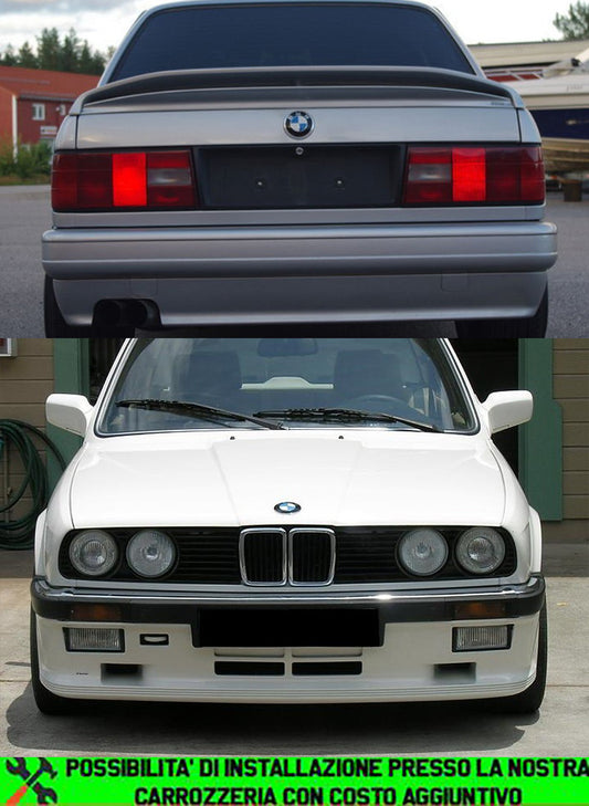 BMW SERIE 3 E30 BODYKIT PARAURTI ANTERIORE + POSTERIORE M3 LOOK AUTOELEGANCERICAMBI