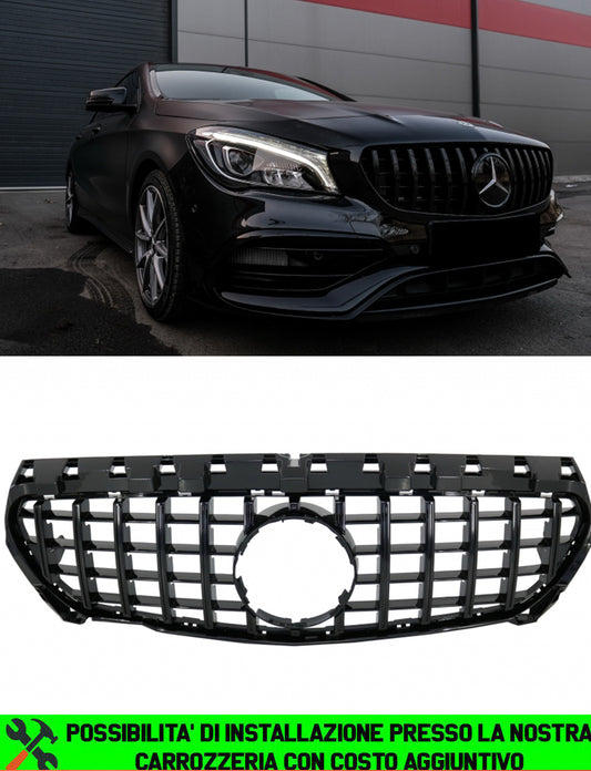 GRIGLIA ANTERIORE MERCEDES CLA W117 2013-2018 MASCHERINA NERA AMG PANAMERICANA