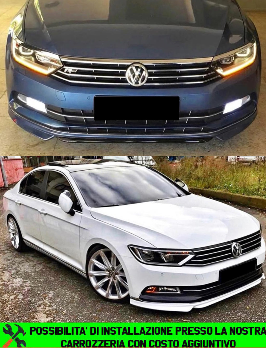 VW PASSAT B8 2014-2019 SOTTO PARAURTI ANTERIORE ABS SPORTIVO SPOILER RLINE LOOK