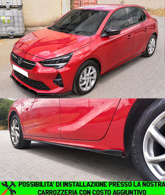 OPEL CORSA F 2019+ SIDE SKIRTS UNDER DOOR ABS SPORT LOOK BLACK