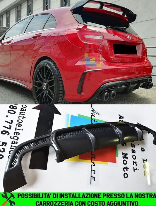 MERCEDES A-CLASS W176 2012 TO 2015 AMG LOOK REAR DIFFUSER ABS