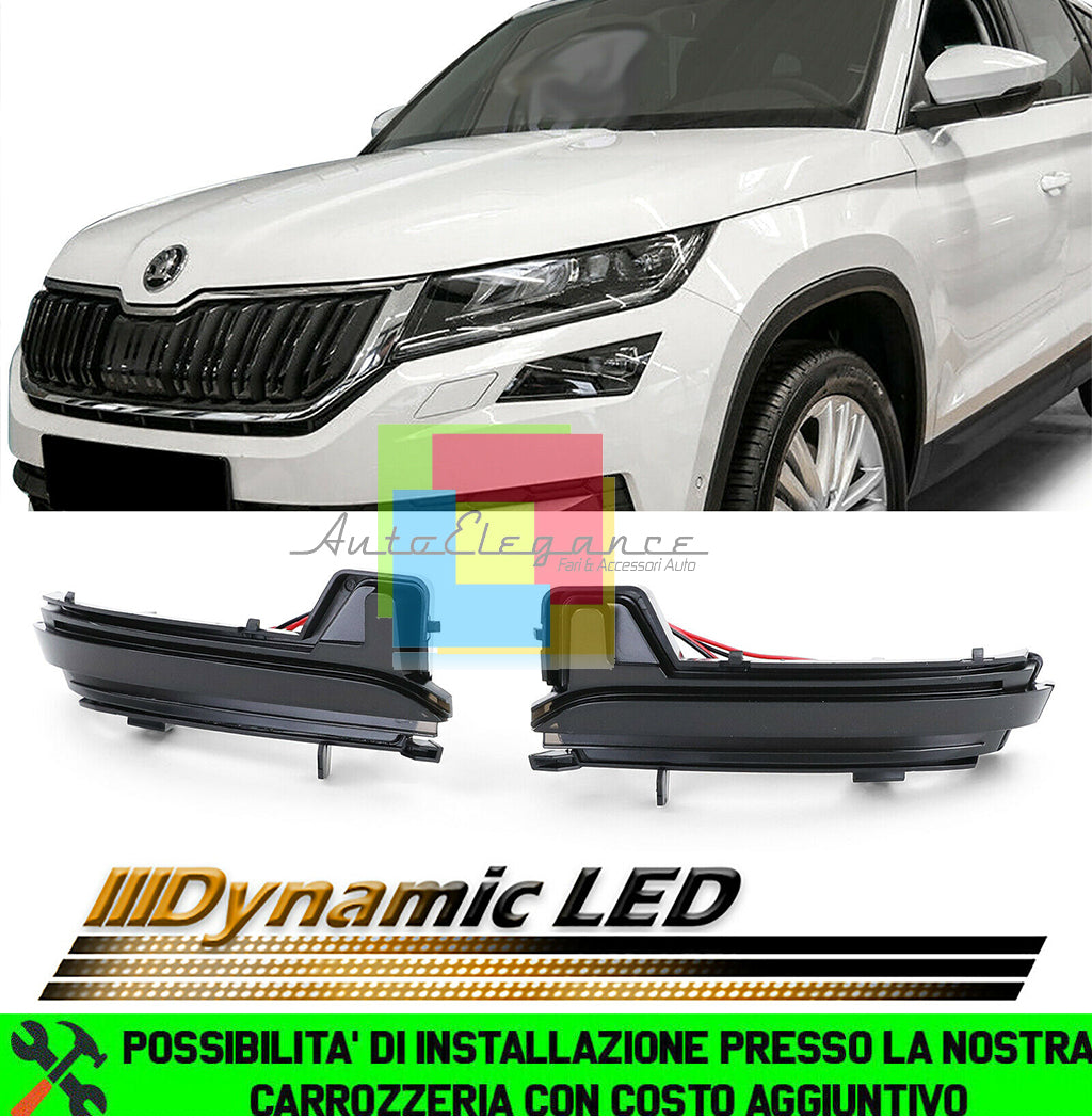 SKODA KODIAQ KAROQ FRECCE LED DINAMICHE PER SPECCHI LATERALI LOOK FUME