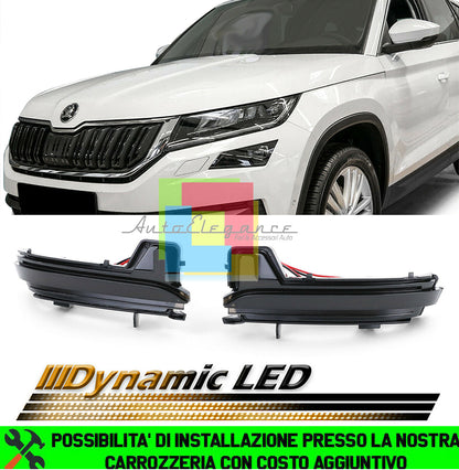 SKODA KODIAQ KAROQ FRECCE LED DINAMICHE PER SPECCHI LATERALI LOOK FUME