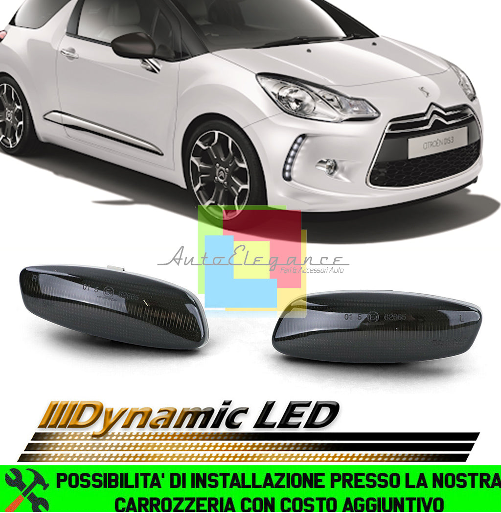 CITROEN C3 C4 C5 DS3 DS4 FRECCE LATERALI INDICATORI LED DINAMICI / SCORREVOLI AUTOELEGANCERICAMBI