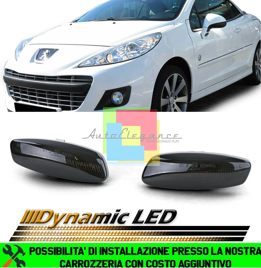 PEUGEOT 207 308 3008 5008 RCZ FRECCE LATERALI INDICATORI LED DINAMICI / SCORREVOLI