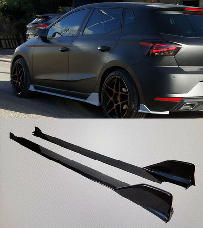 SEAT IBIZA V 2017+ SPOILER FR SIDE SPOILERS UNDER SKIRT ABS BLACK SPLITTER MUSTACHE